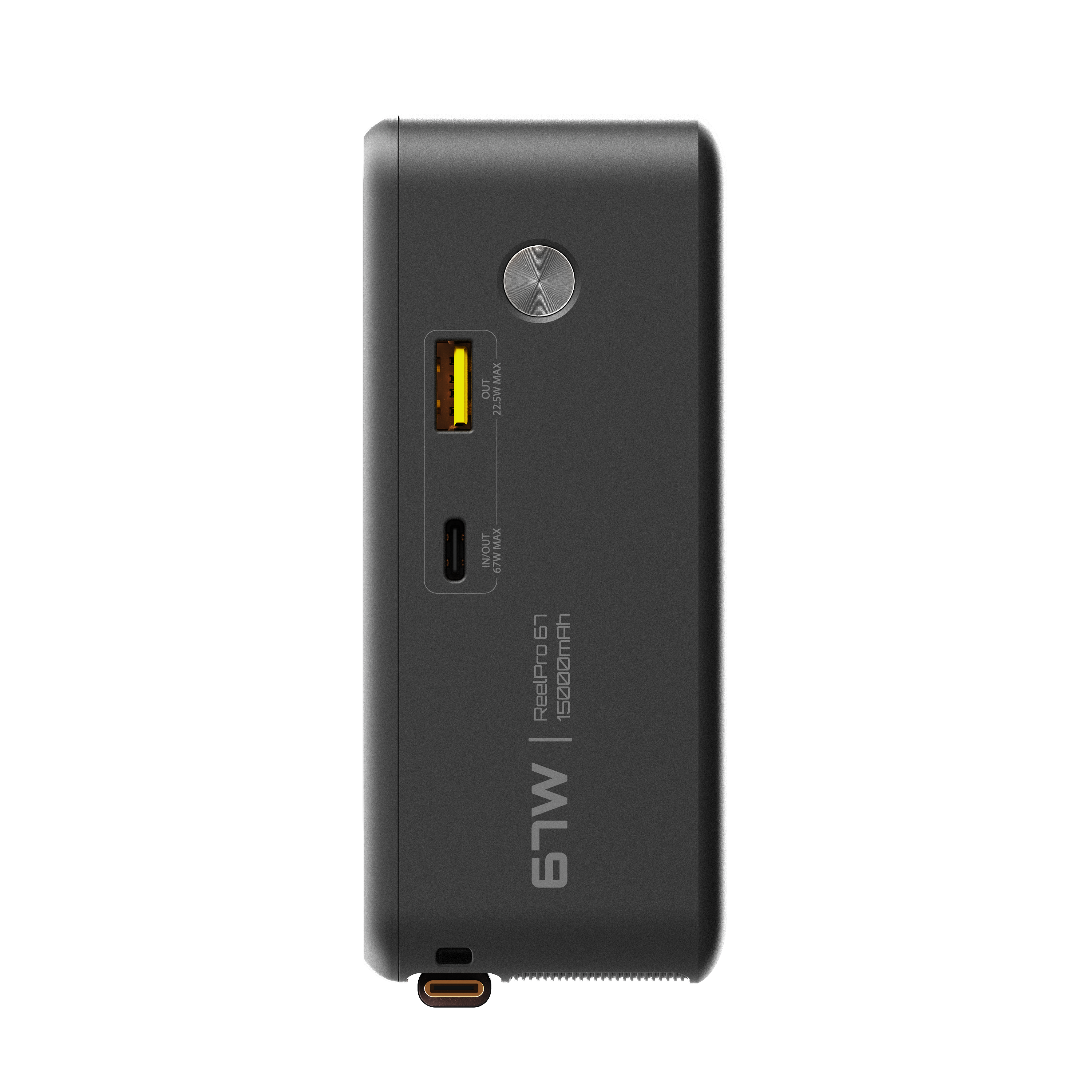 15K mAh Power Bank with Retractable Cable - 67W