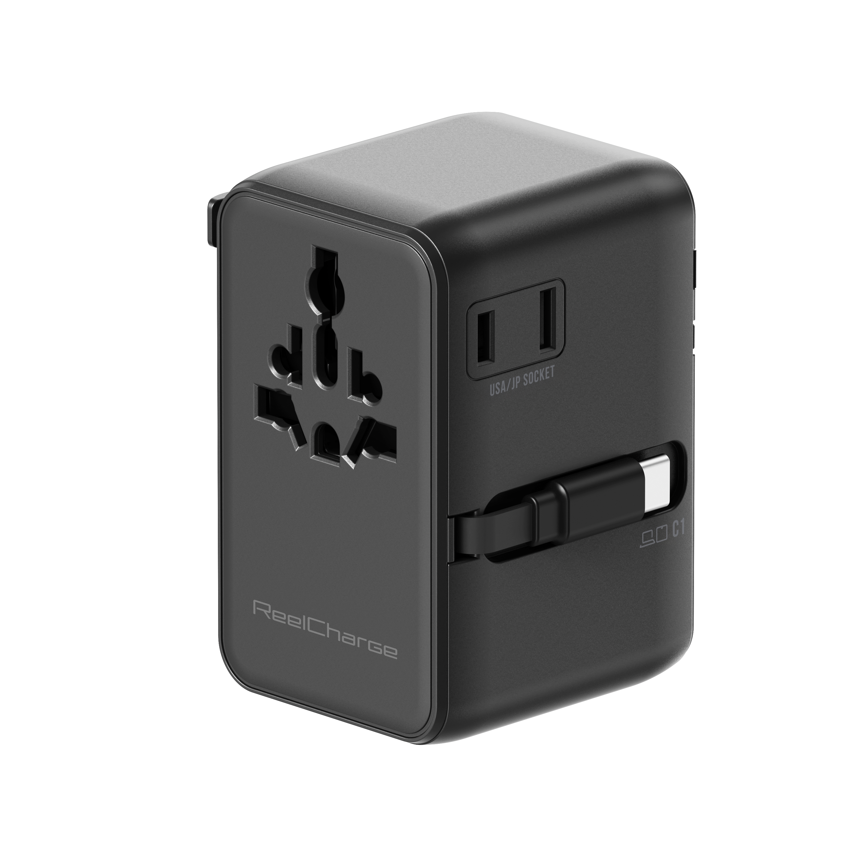 Global Travel Charger with Retractable Cable- 70W