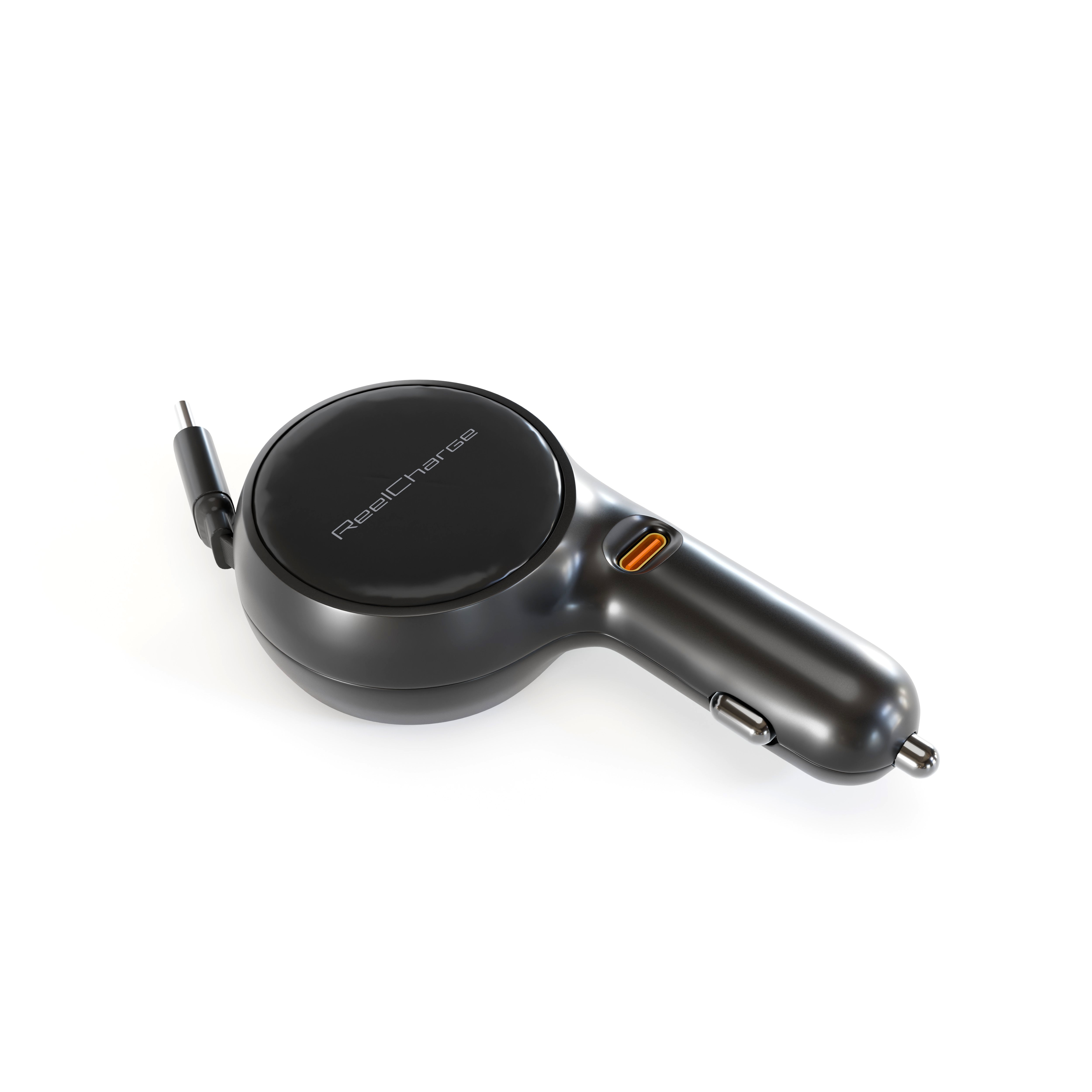 60W Car Charger w/Retractable Cable