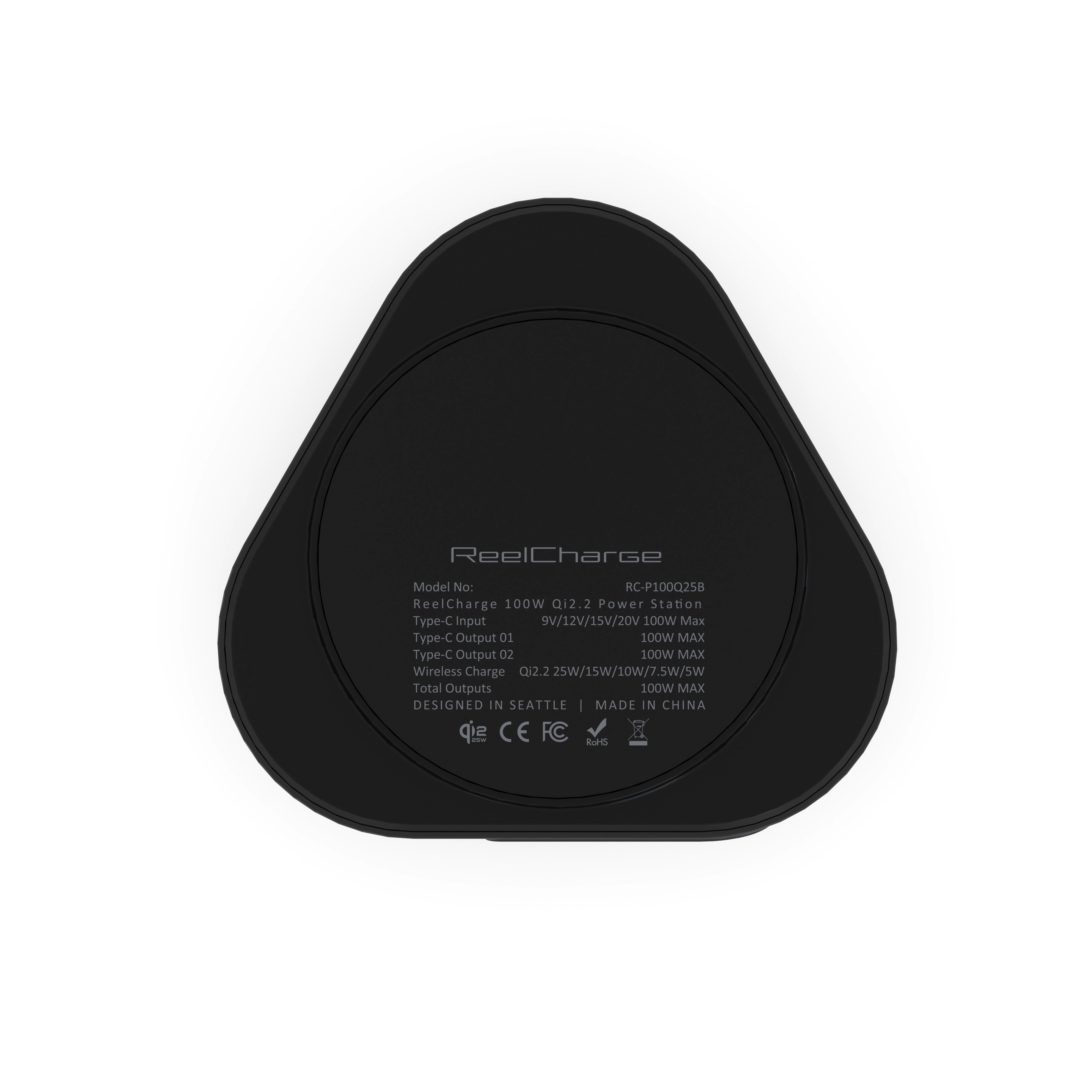 100W Qi2 25W Power Station w/Dual Retractable Cables