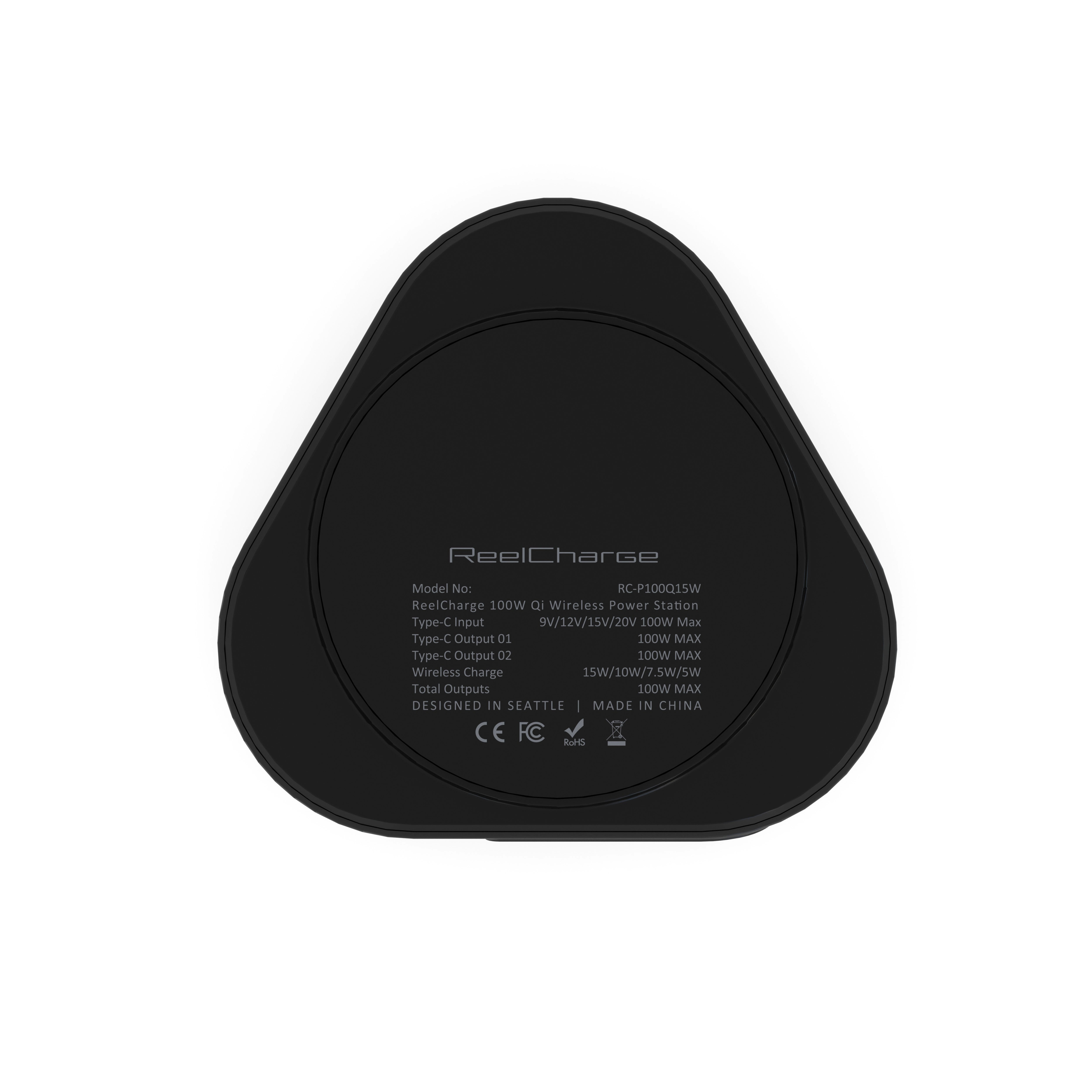 100W Qi 15W Power Station + Universal Watch Charger w/Dual Retractable Cables