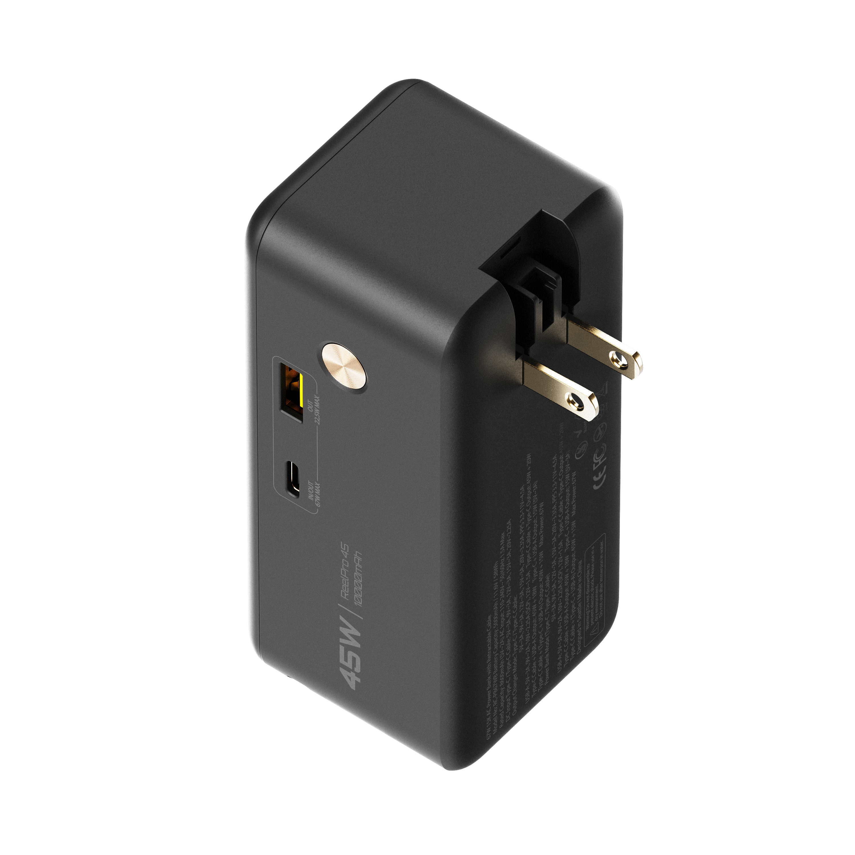 10K mAh Power Bank with Retractable Cable - 45W