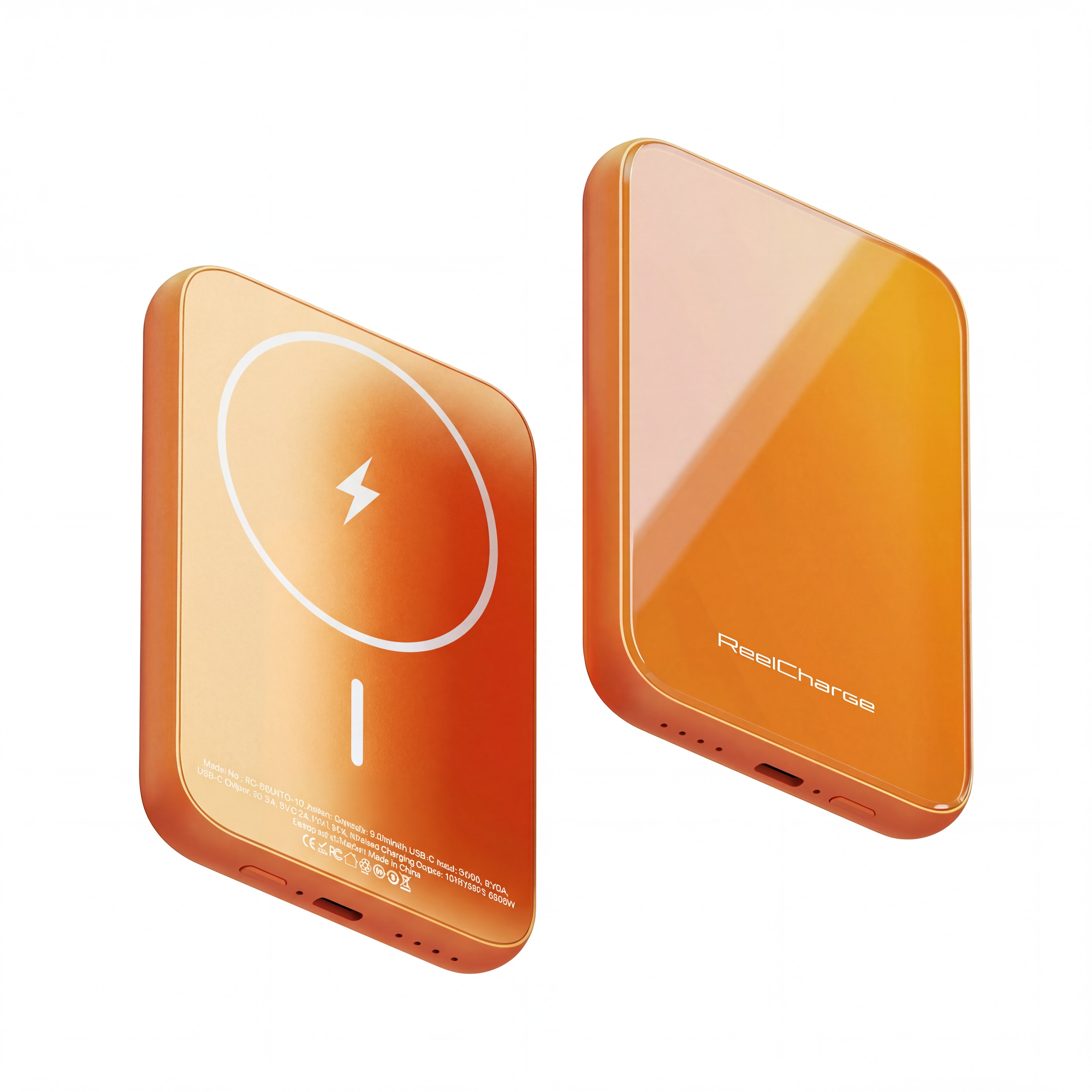 ReelSafe Glass Power Bank 5K - Gray, Silver, Orange