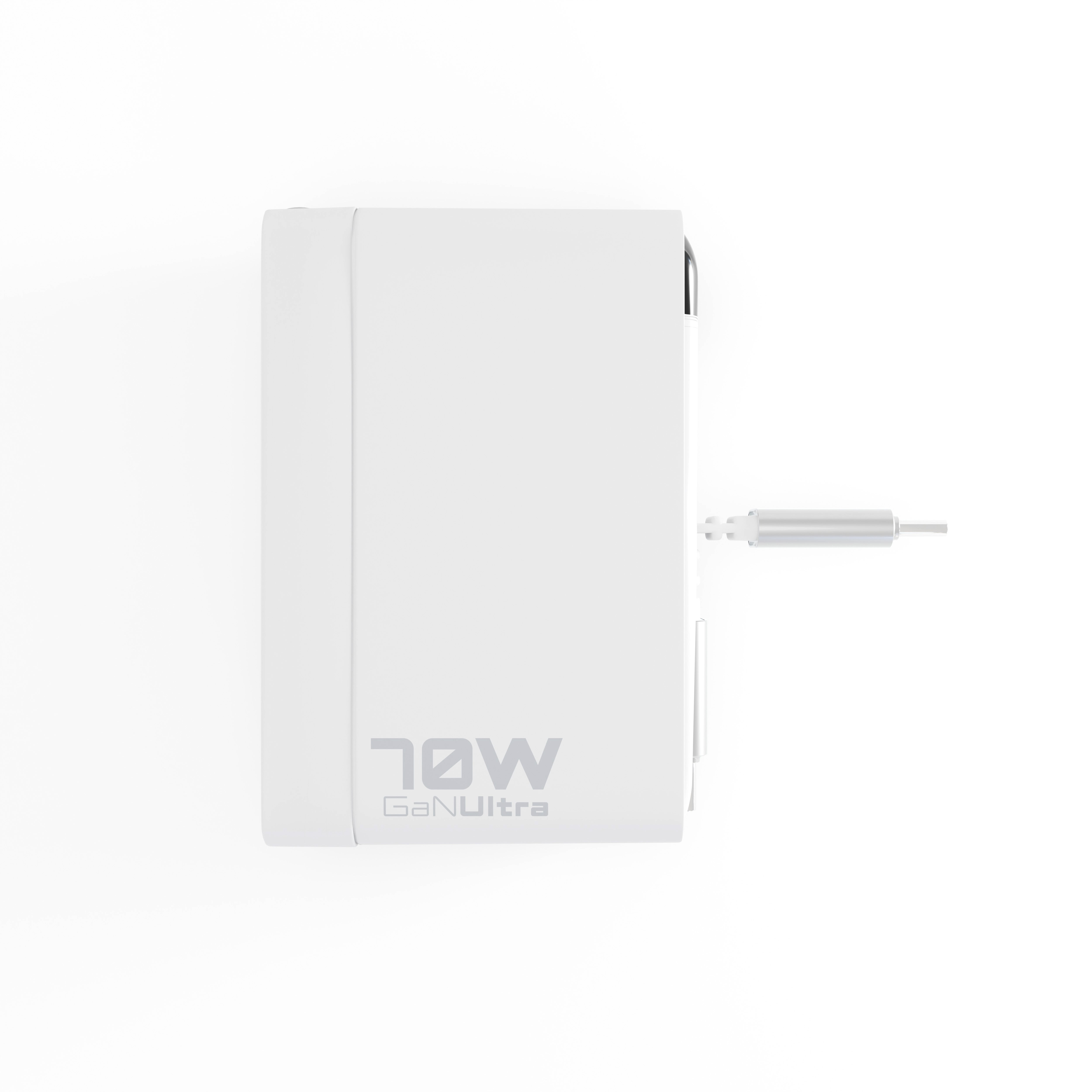 70W USB-C+C+A AVS Wall Charger w/Retractable Cable