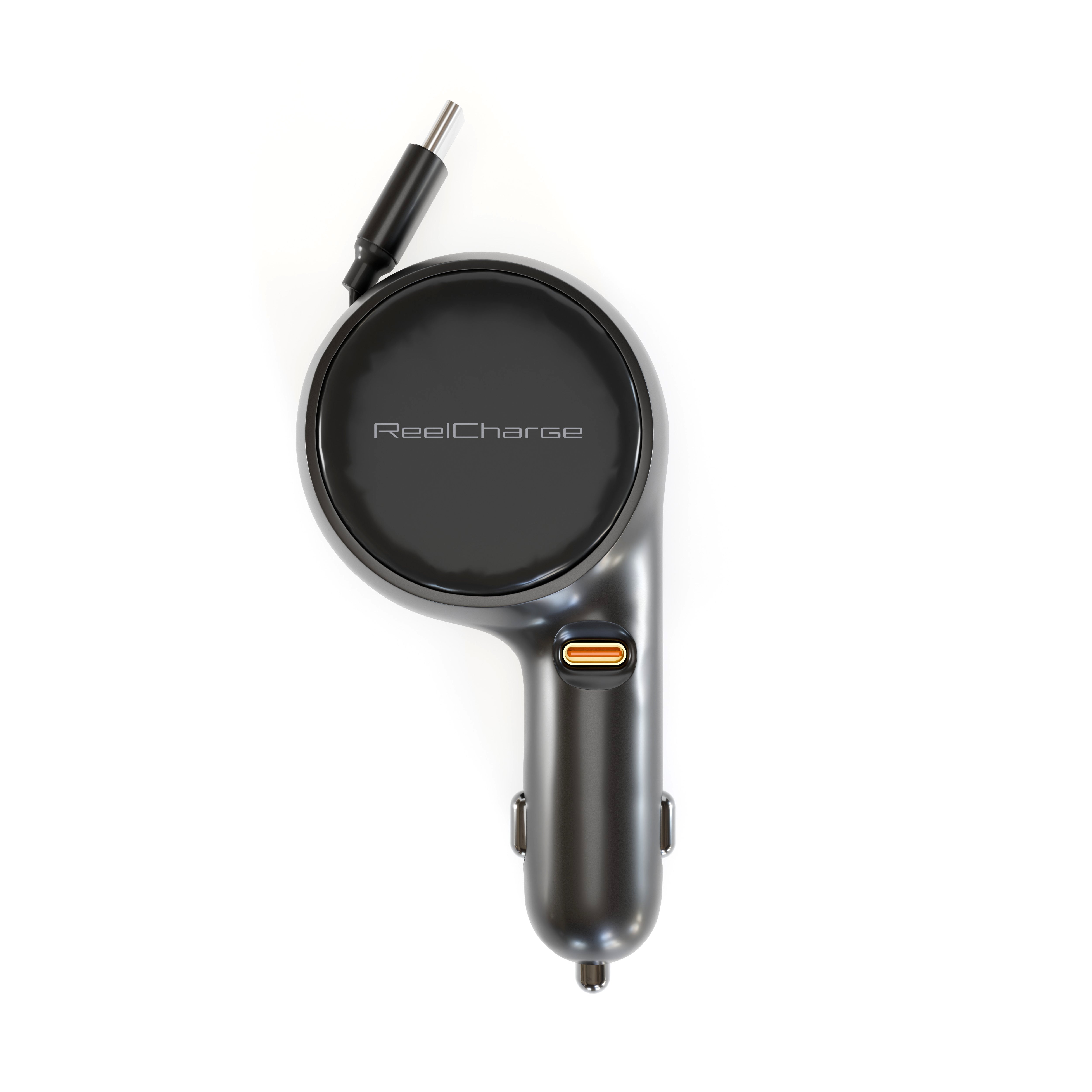 60W Car Charger w/Retractable Cable