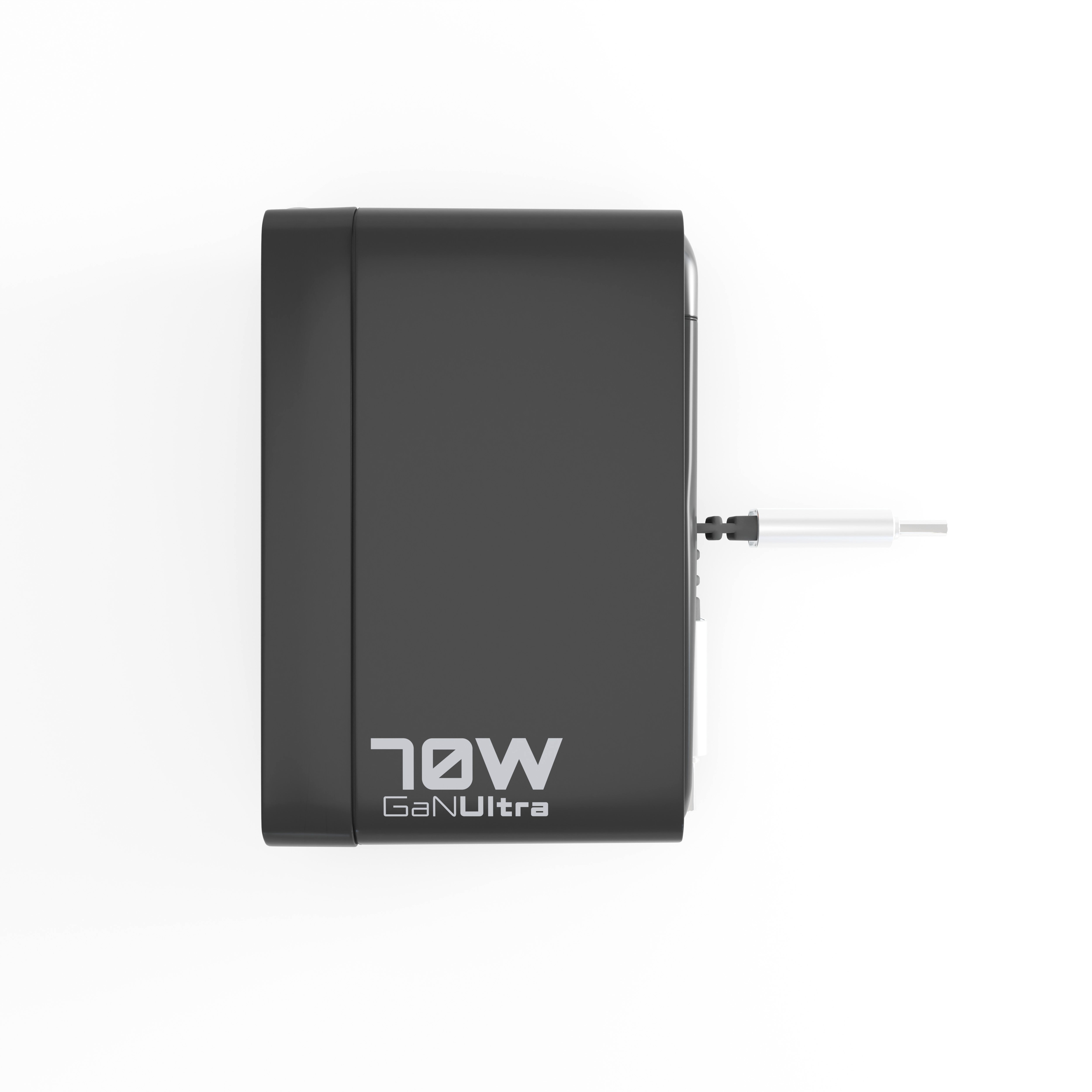 70W USB-C+C+A AVS Wall Charger w/Retractable Cable