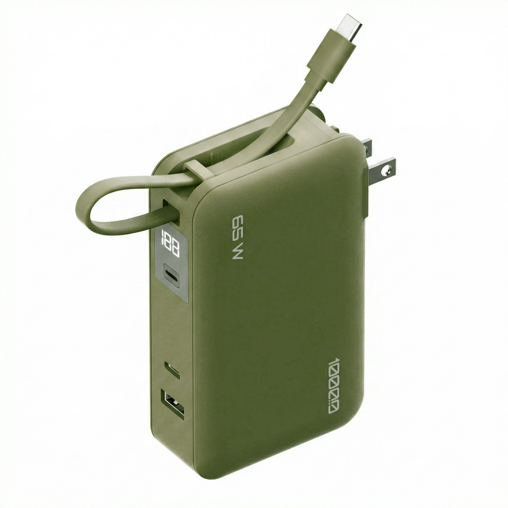 10K mAh Power Bank with Integrated Cable - 65W