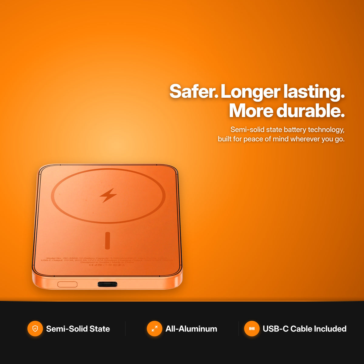 ReelCharge ReelSafe Wireless Power Bank 5K Orange why it is better