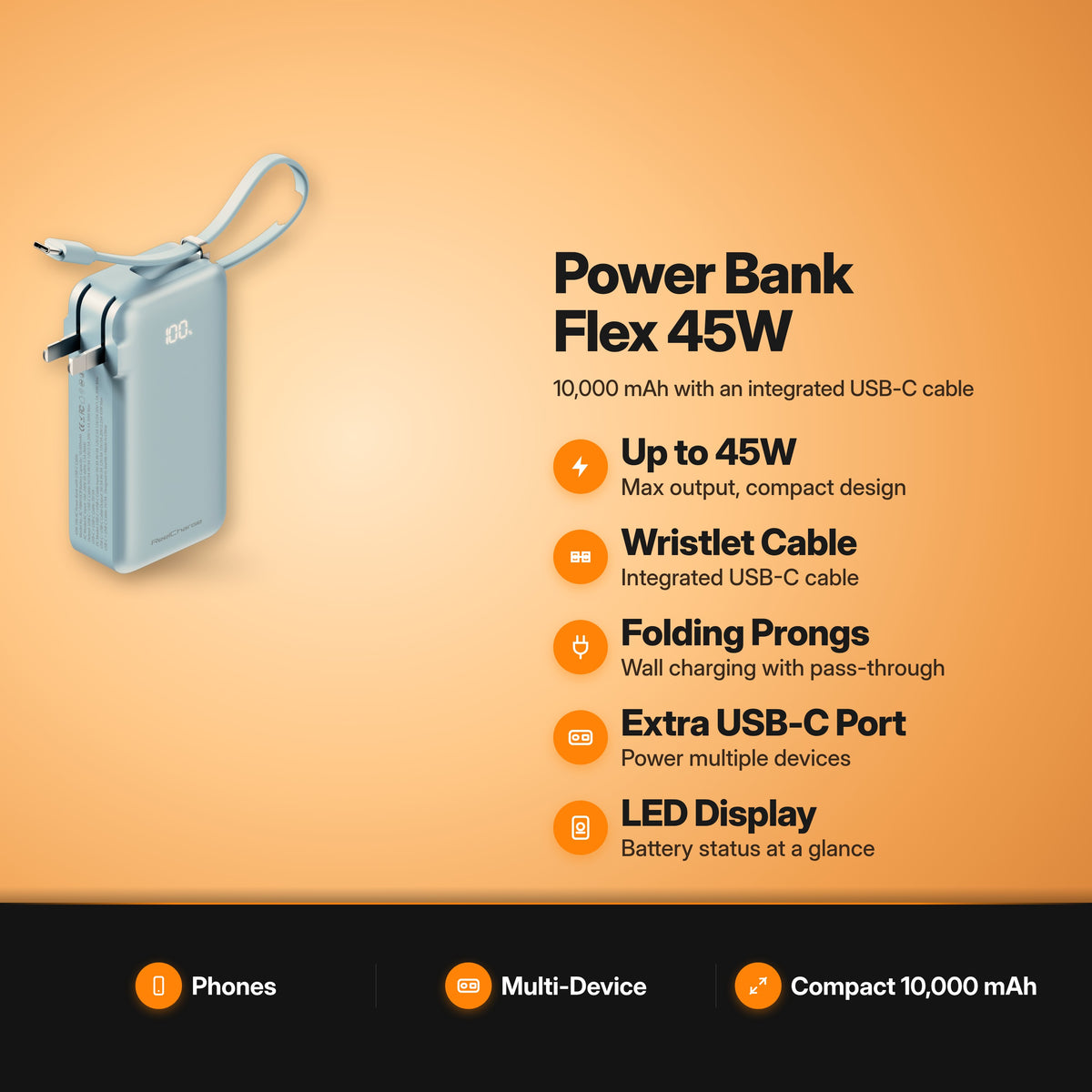 ReelCharge Power Bank Flex 45W key features