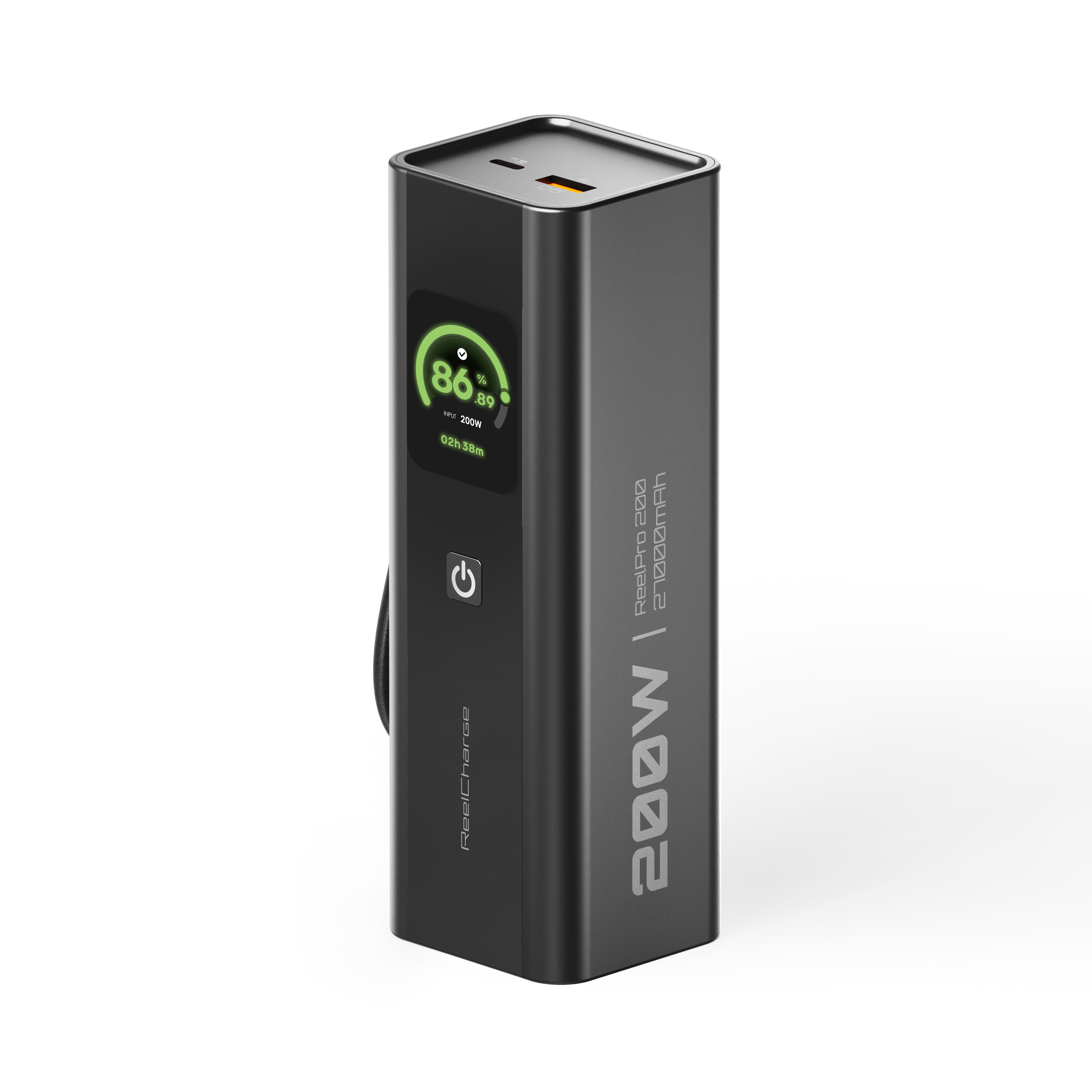 27K mAh Power Bank with Integrated Cable - 200W