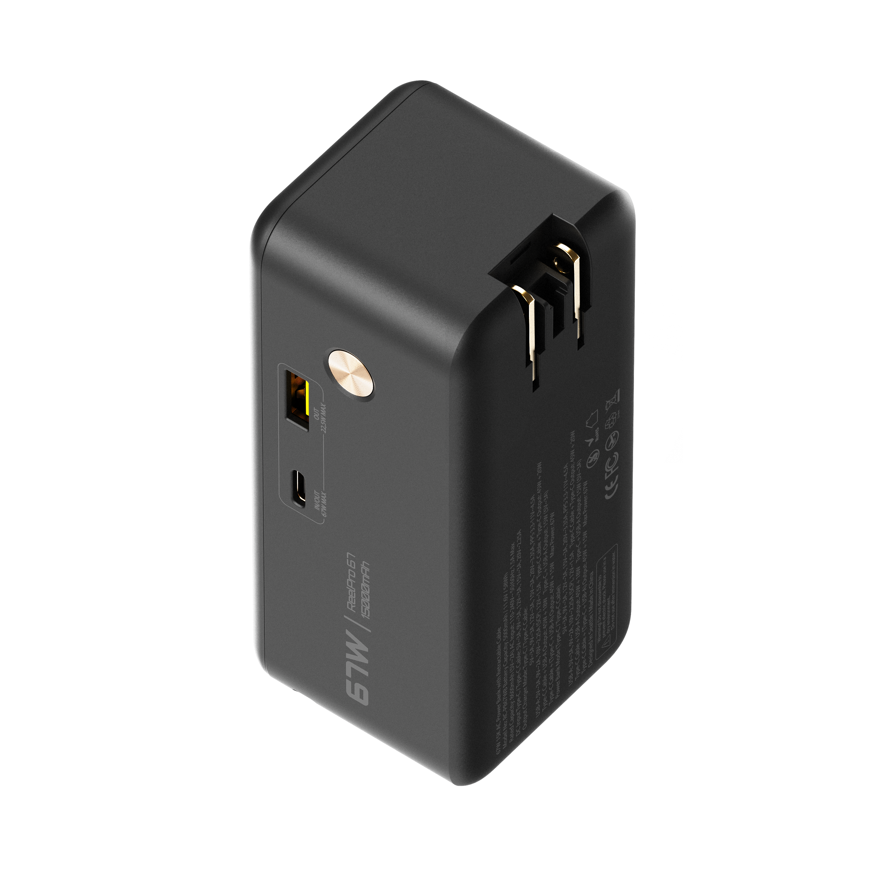ReelPro 67W Power Bank with Retractable Cable - 15,000 mAh