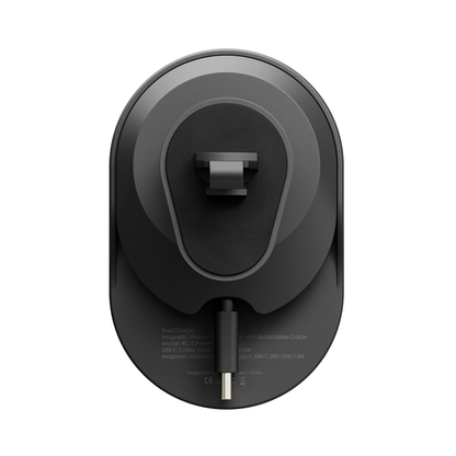Vent Mounted Wireless Charger with Retractable Cable