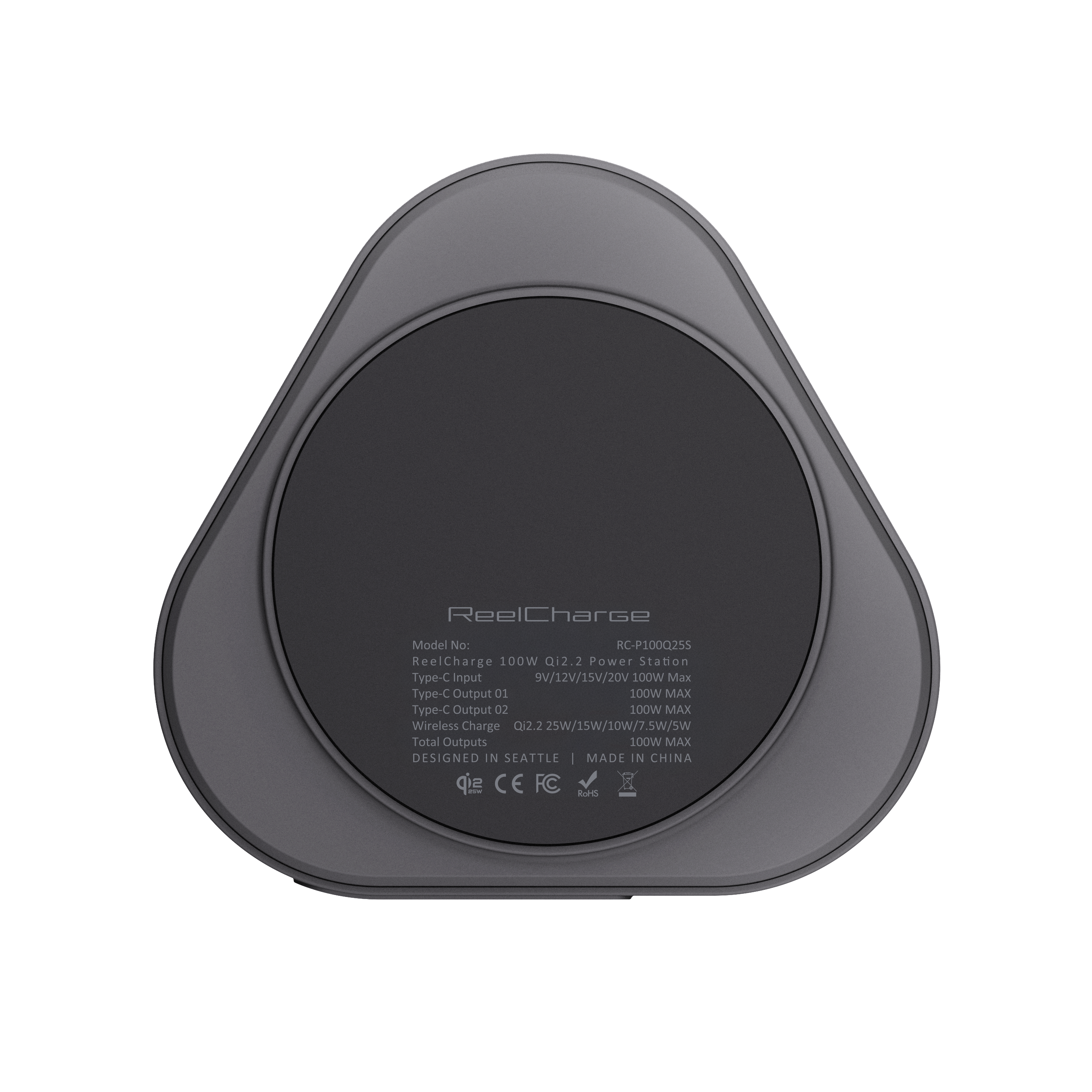 3-in-1 Qi2 100W Power Station w/ 25W Wireless Charging & Dual Retractable USB-C Cables Out