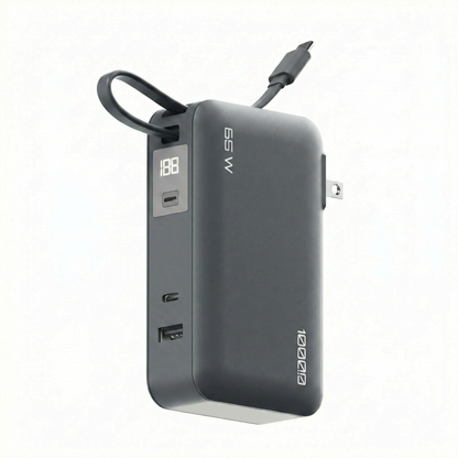 10K mAh Power Bank with Integrated Cable - 65W