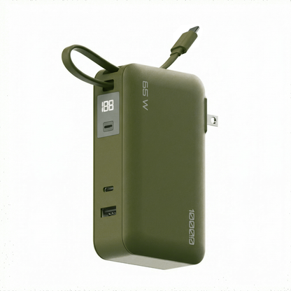 10K mAh Power Bank with Integrated Cable - 65W