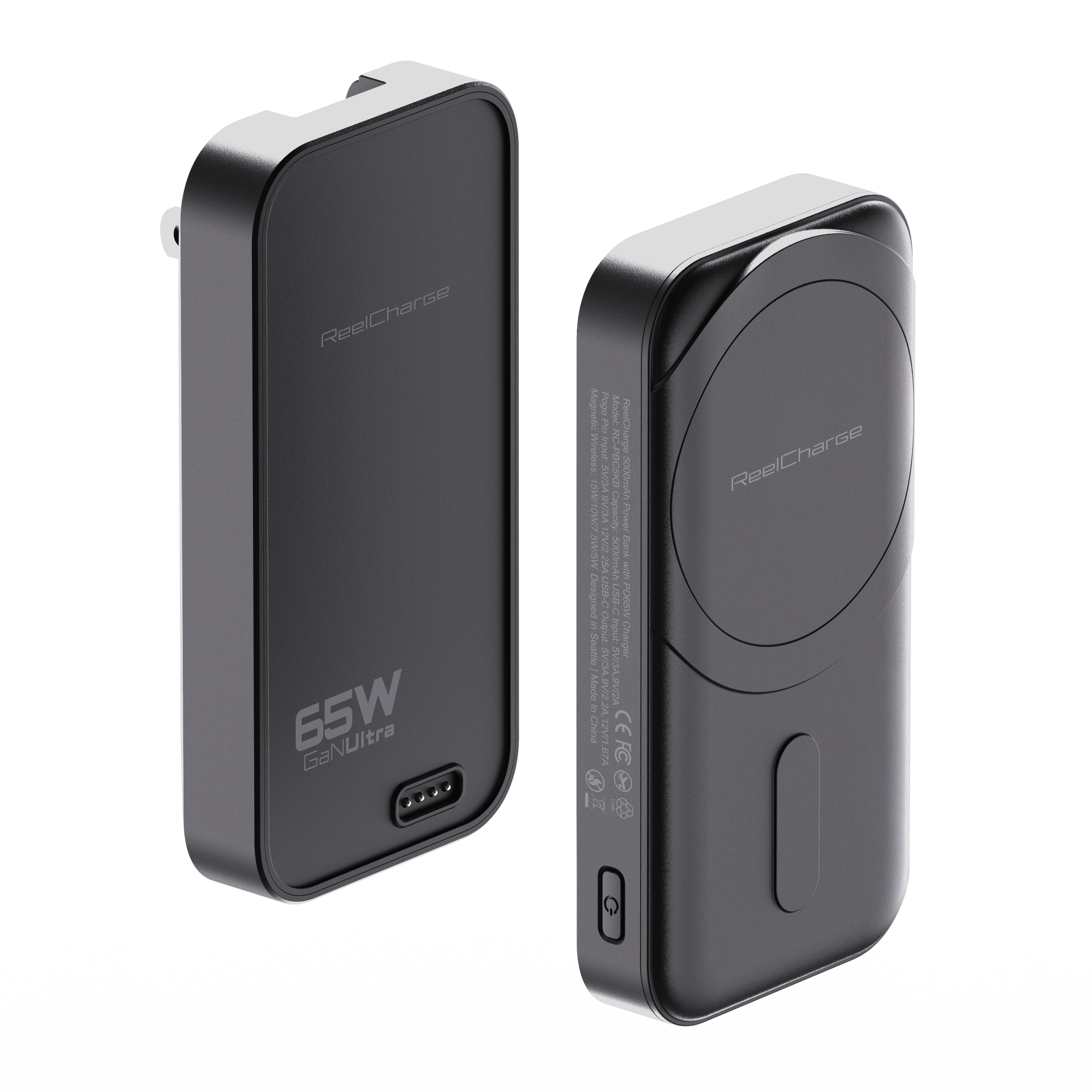 2-in-1 Power Bank (5K mAh) and Wall Charger (65W)