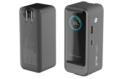 ReelPro 67W 15,000 mAh Power Bank w/ Retractable Cable, Folding prongs