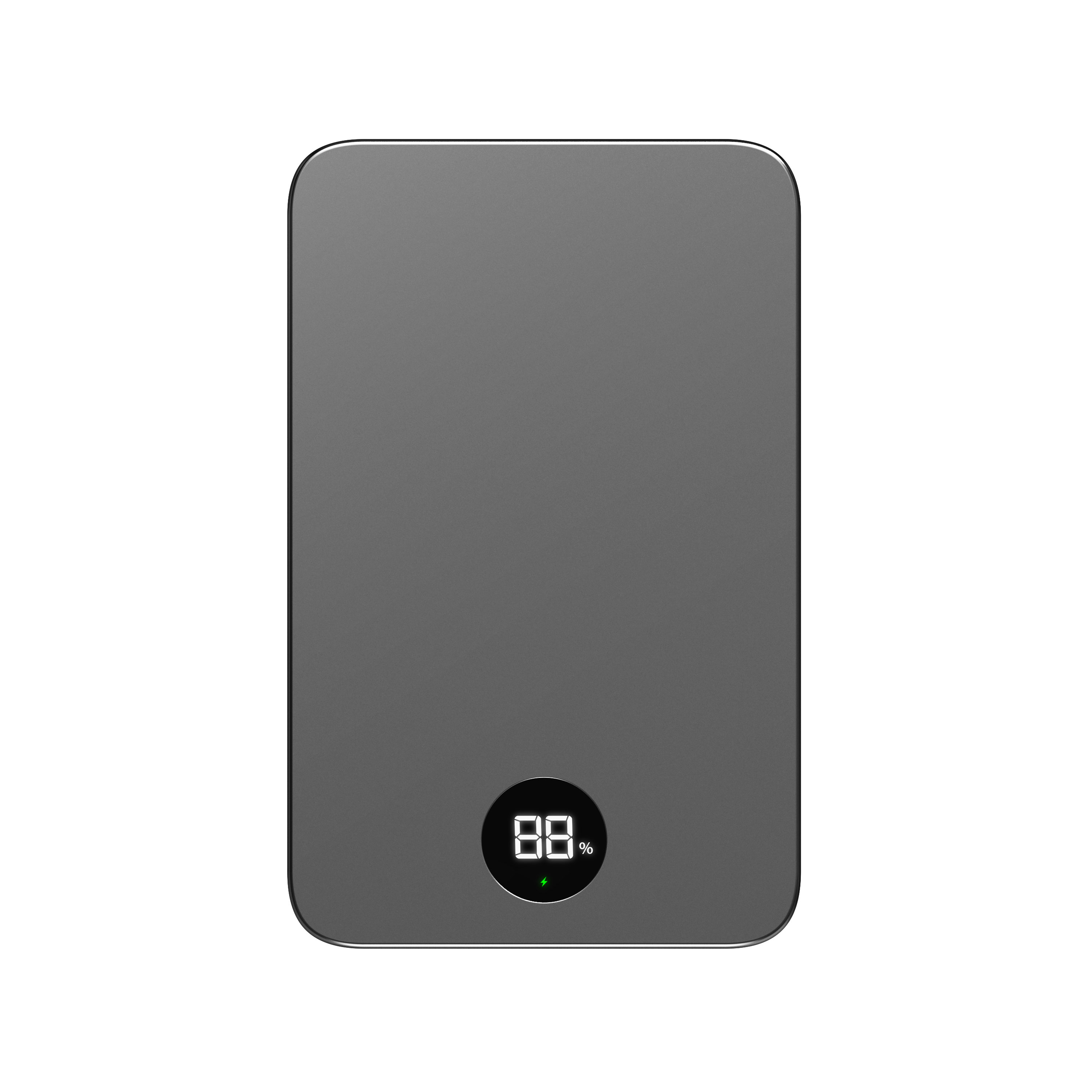 10,000 mAh Semi-solid state battery with an LED display and aluminum housing; includes a USB-C cable