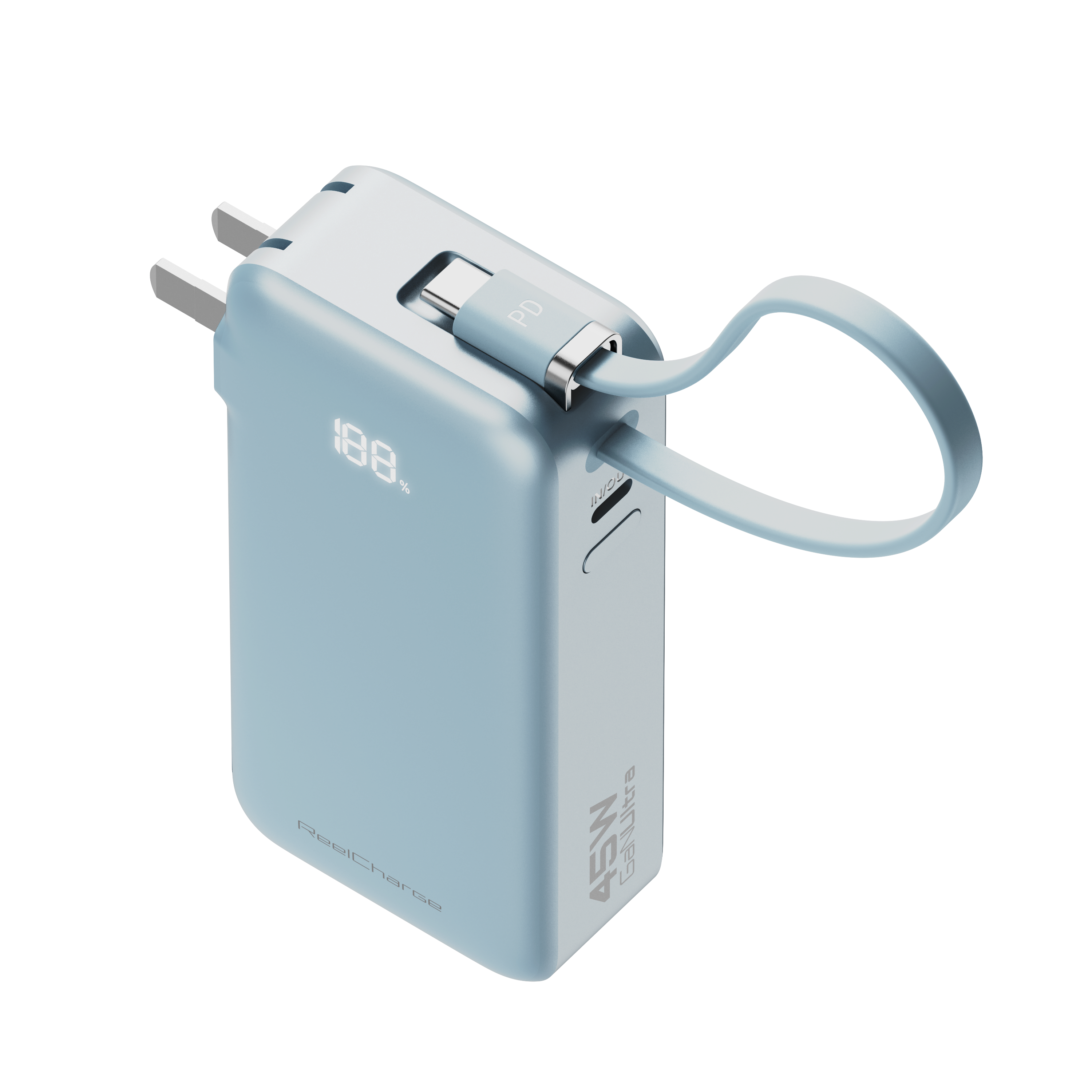 10K mAh Folding Mirror Power Bank - 45W