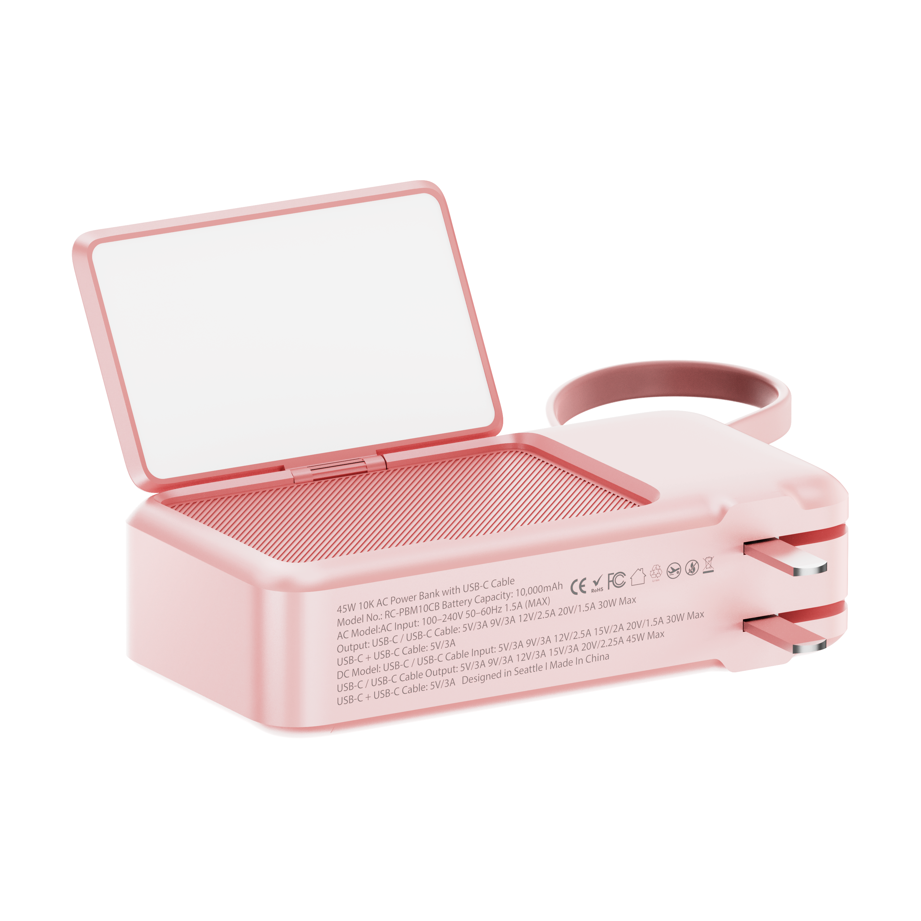 10K mAh Power Bank with Integrated Cable - 45W