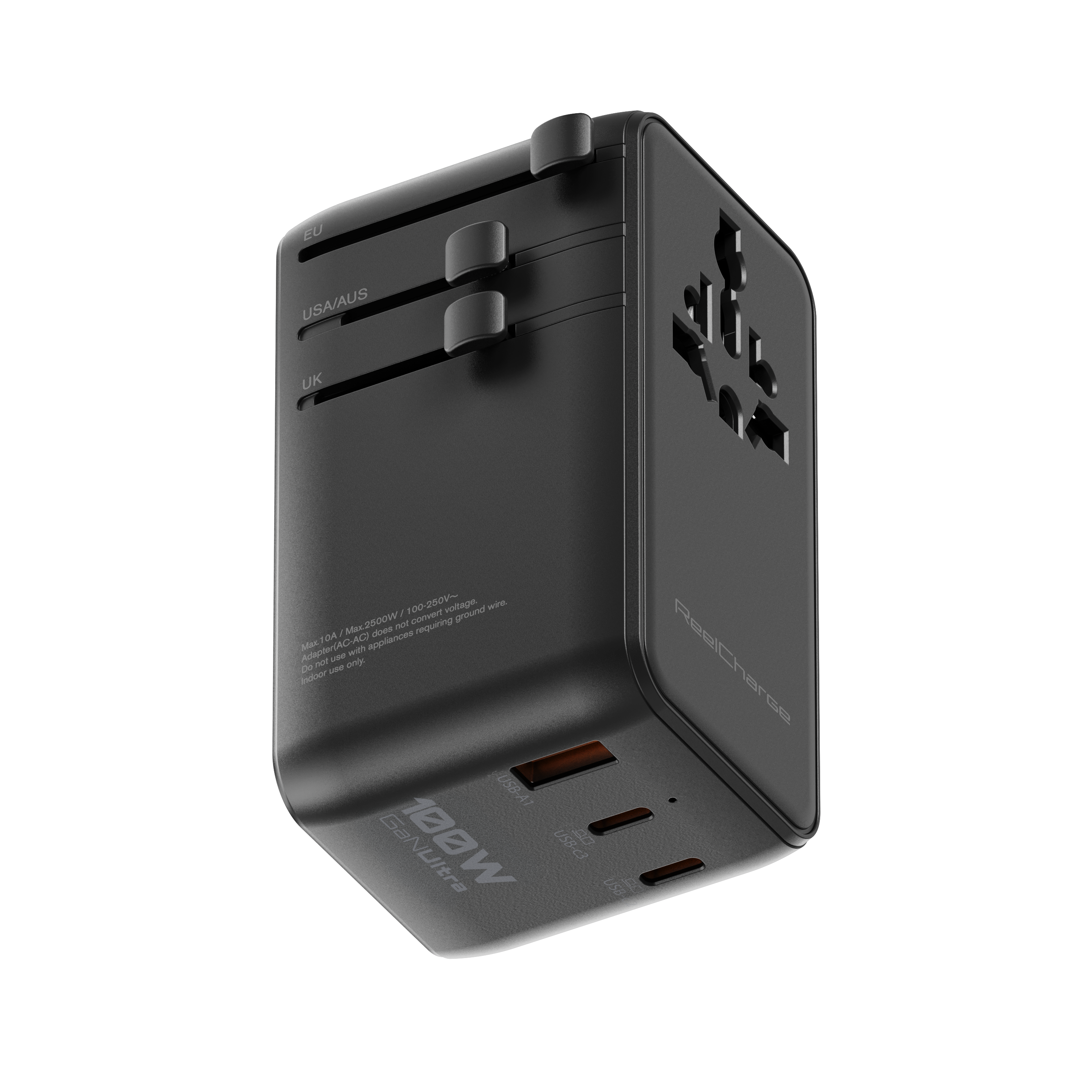 Global Travel Charger with Retractable Cable- 100W