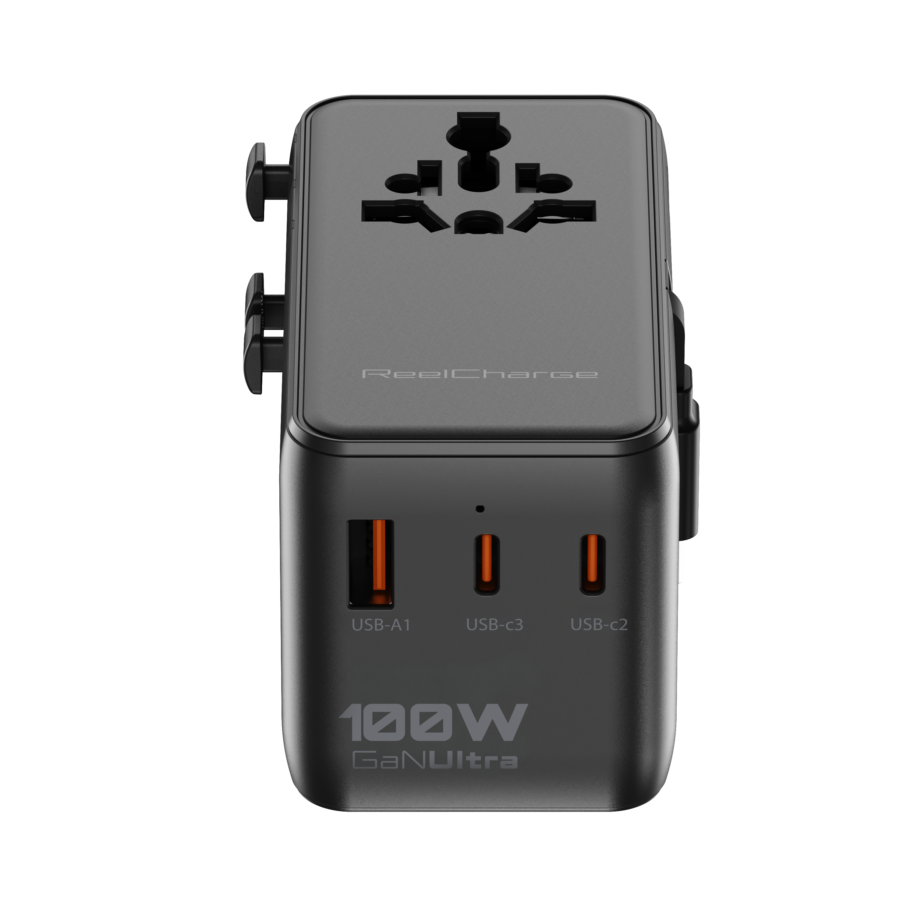 Global Travel Charger with Retractable Cable- 100W