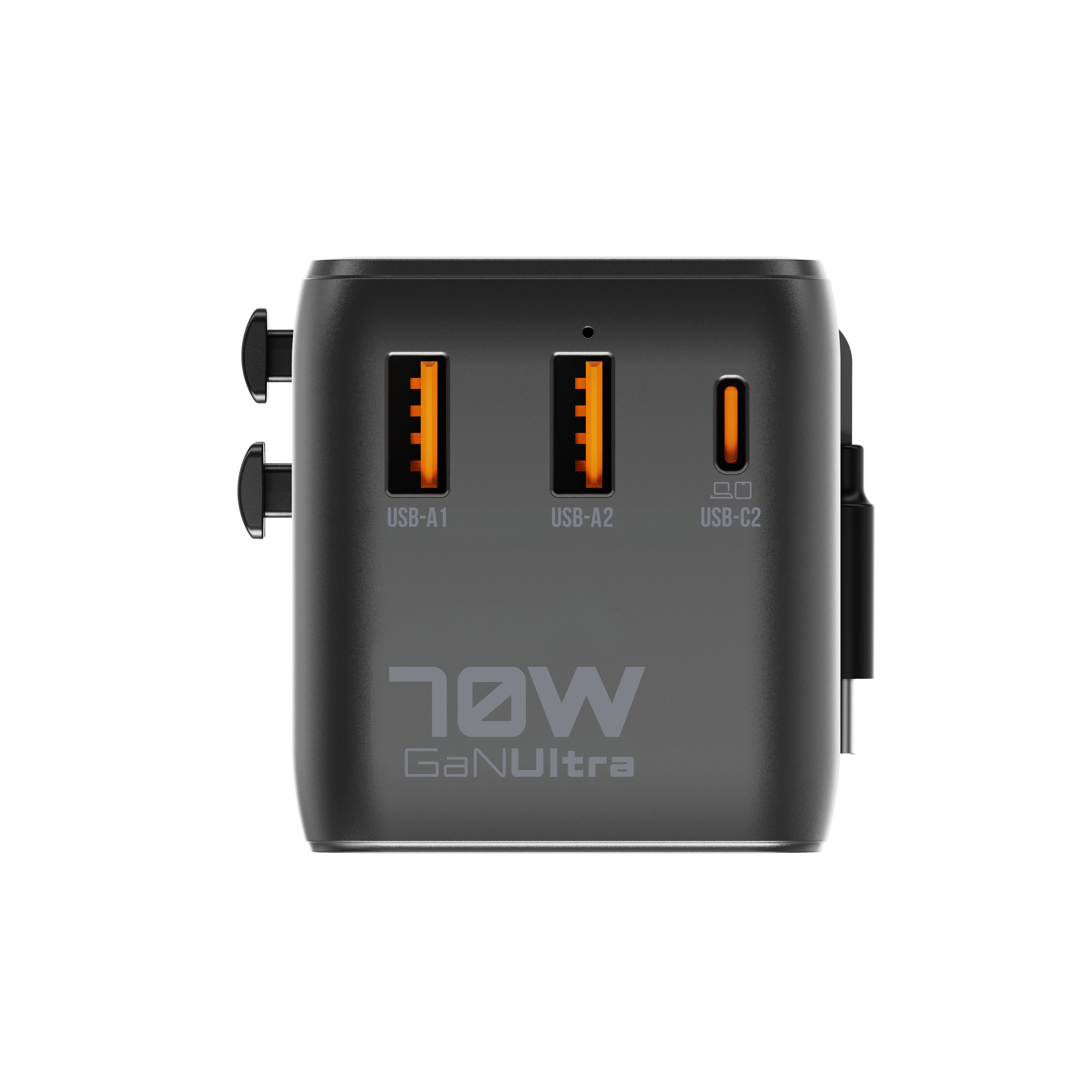 Global Travel Charger with Retractable Cable- 70W