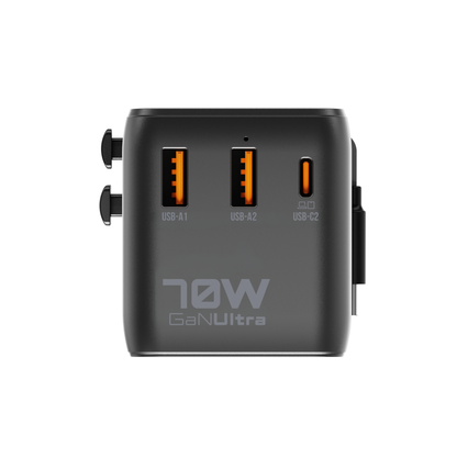 Global Travel Charger with Retractable Cable- 70W