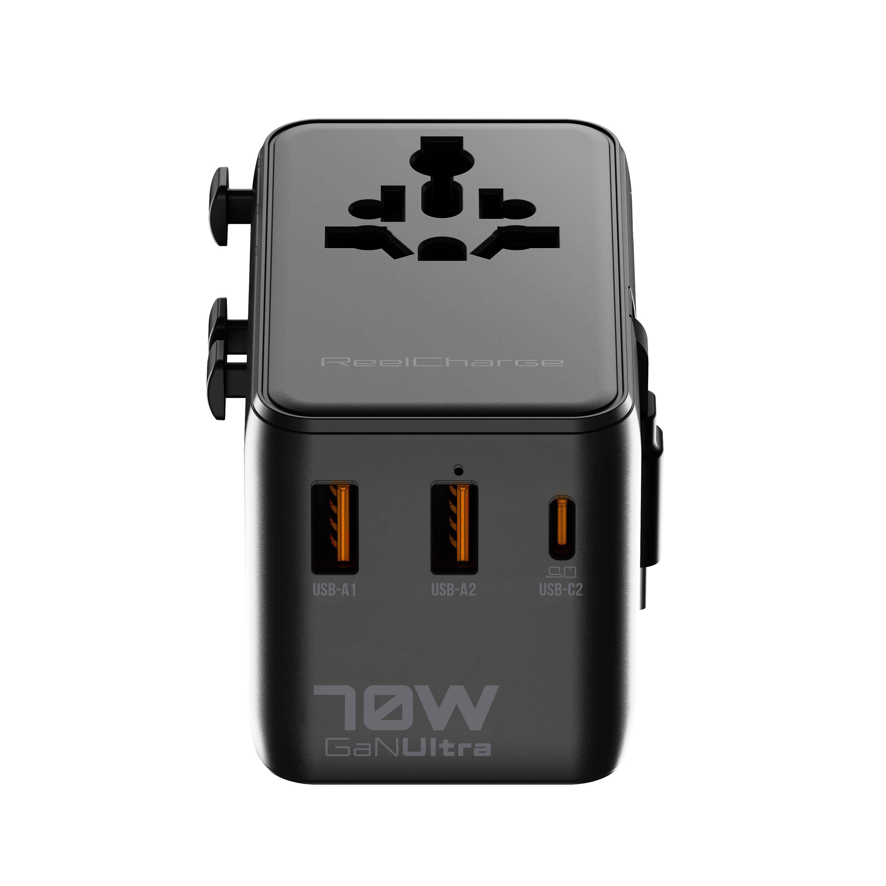 Global Travel Charger with Retractable Cable- 70W