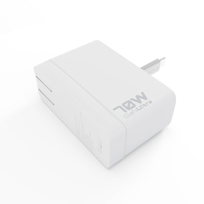 3-in-1 Wall Charger with Retractable Cable - 70W