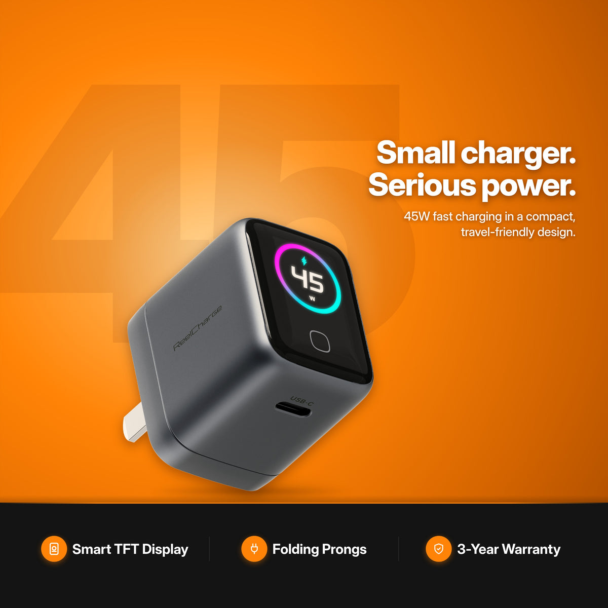 ReelCharge 45W charger: small charger, serious power