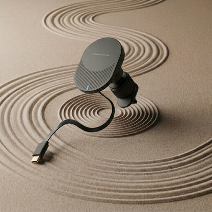 15W Wireless Vent Mount and Charger With a Retractable USB-C Input Cable