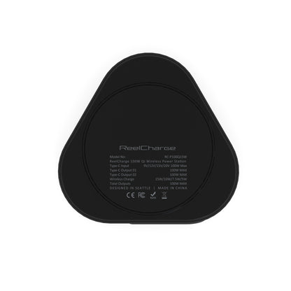 100W Qi 15W Power Station + Universal Watch Charger w/Dual Retractable Cables