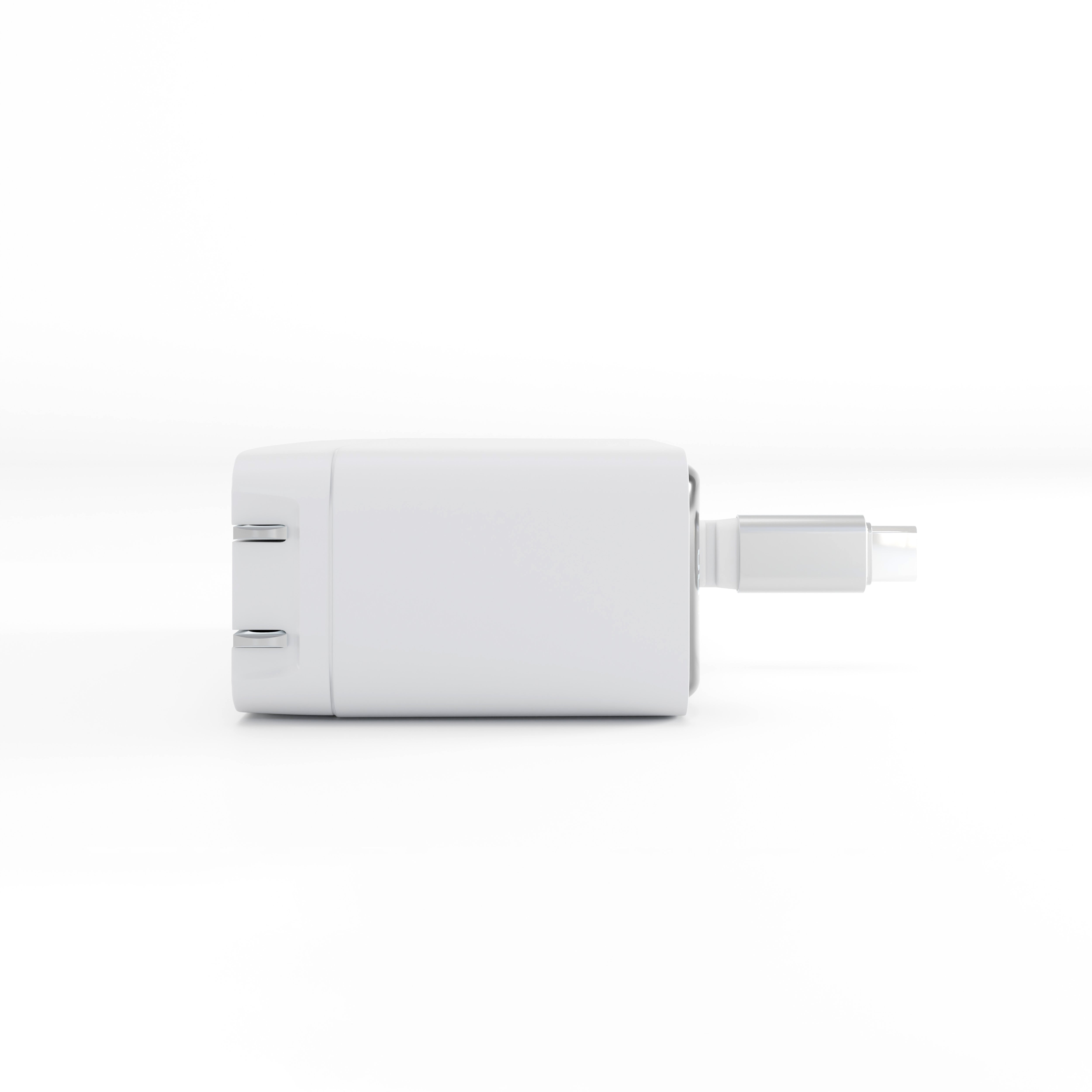 70W USB-C+C+A AVS Wall Charger w/Retractable Cable