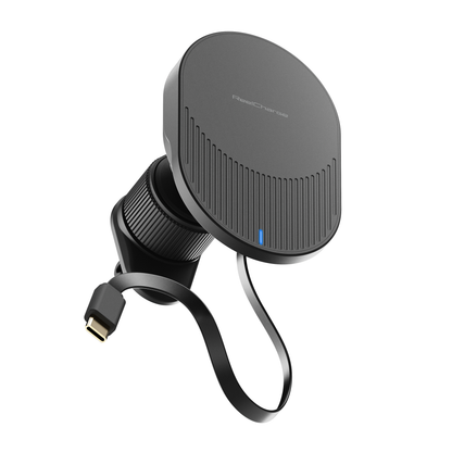15W Wireless Vent Mount and Charger With a Retractable USB-C Input Cable