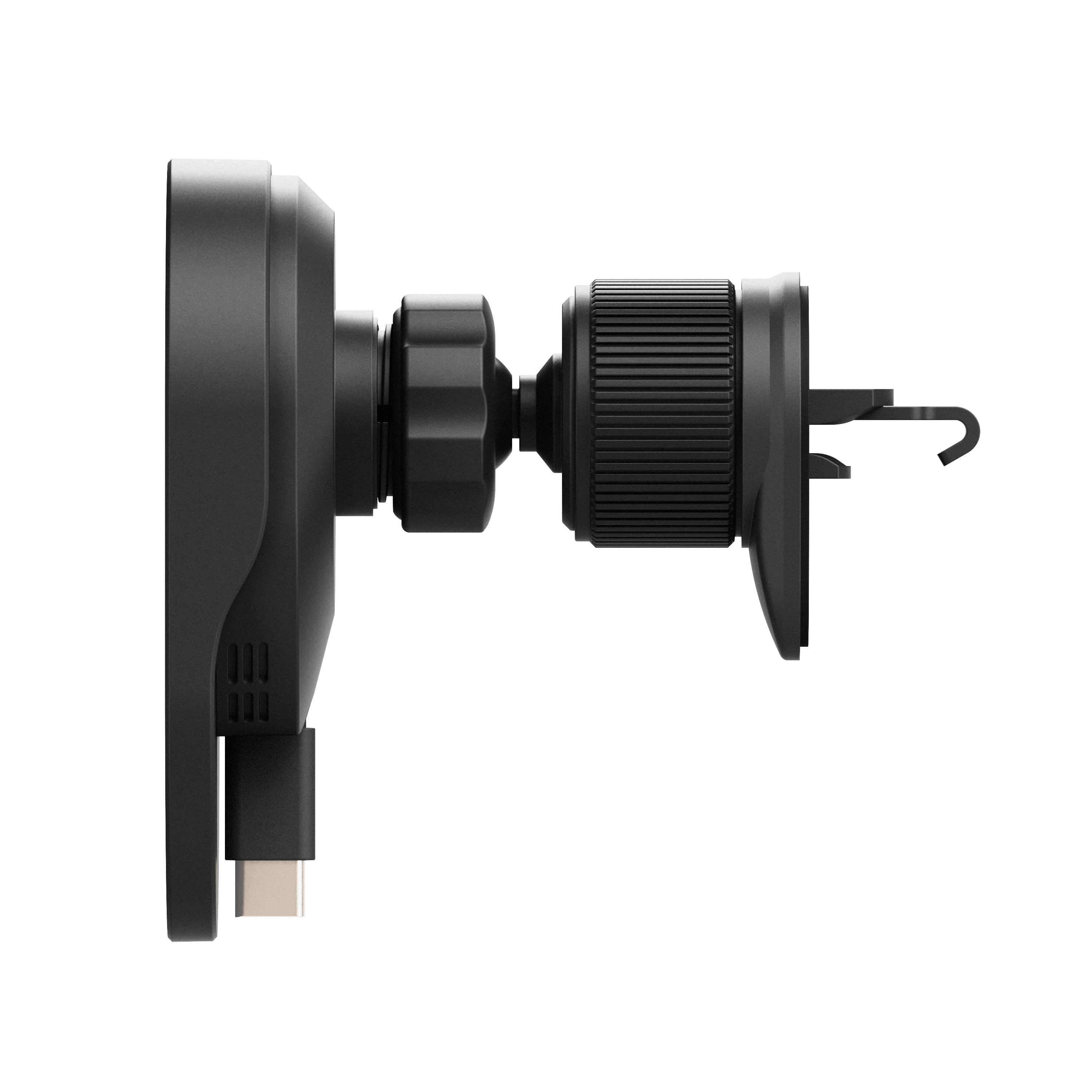 15W Wireless Vent Mount and Charger With a Retractable USB-C Input Cable