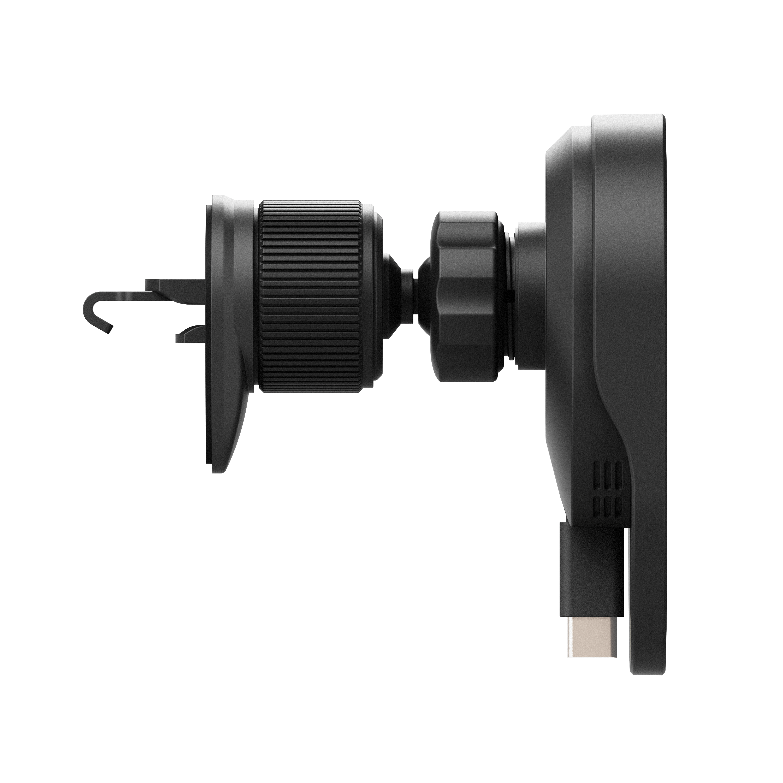 15W Wireless Vent Mount and Charger With a Retractable USB-C Input Cable