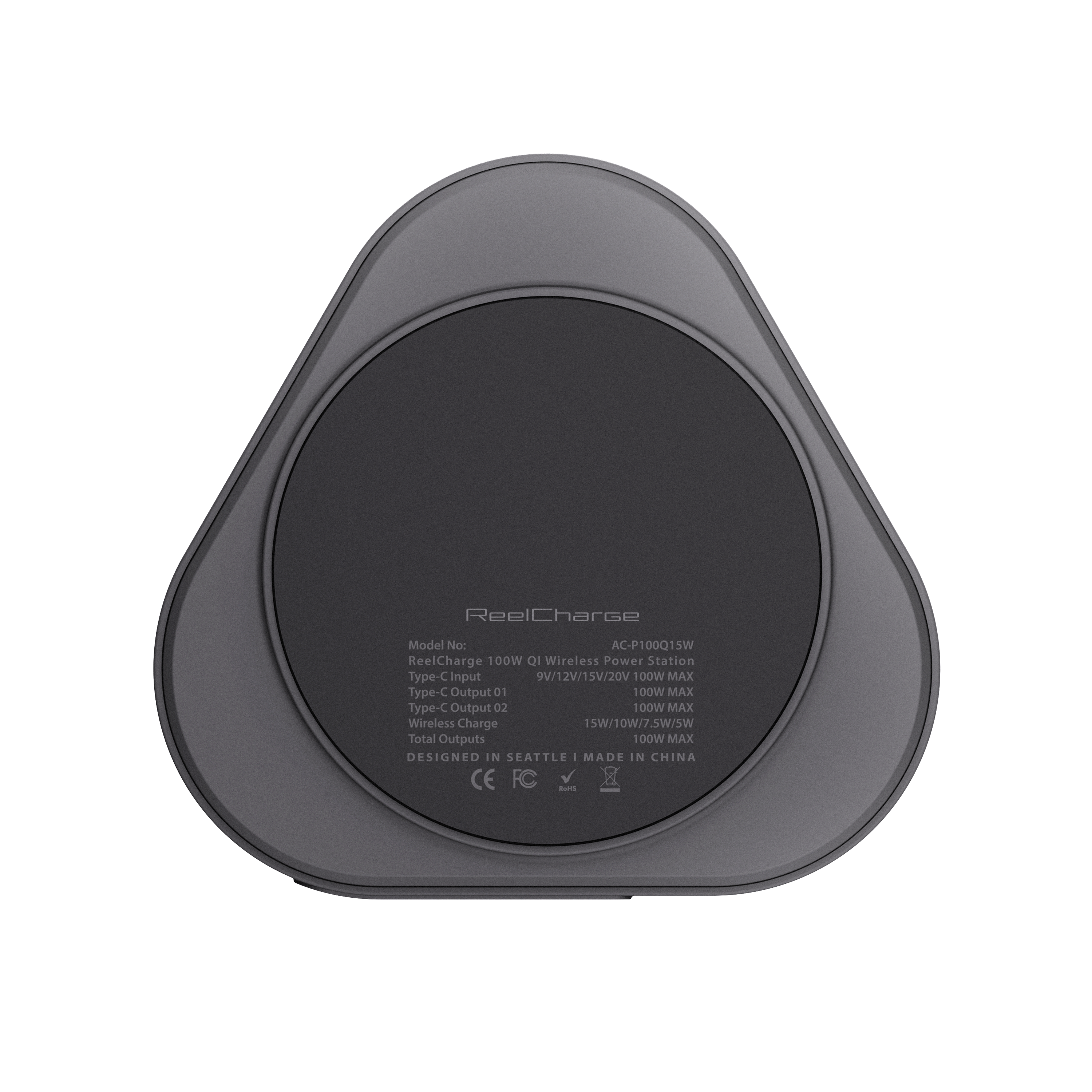 100W Qi 15W Power Station + Universal Watch Charger w/Dual Retractable USB-C Cables