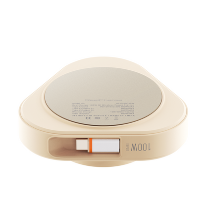 3-in-1 Qi2 100W Power Station w/ 25W Wireless Charging & Dual Retractable USB-C Cables Out