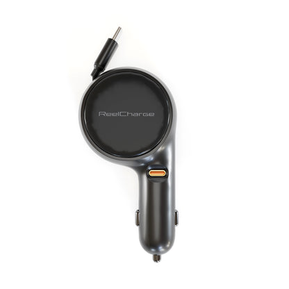 60W Car Charger w/Retractable Cable