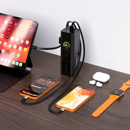 ReelPro 200W Power Bank with Integrated Cable - 27,000 mAh