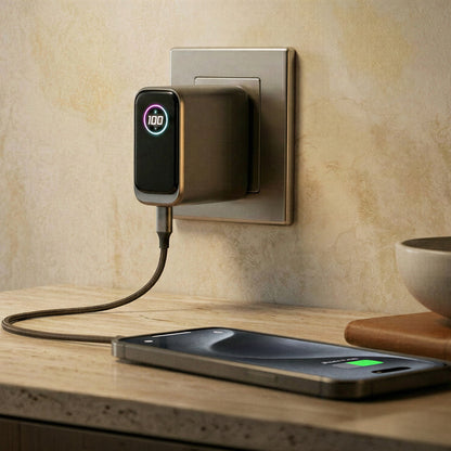 3-in-1 Laptop Charger with Smart Display - 100W