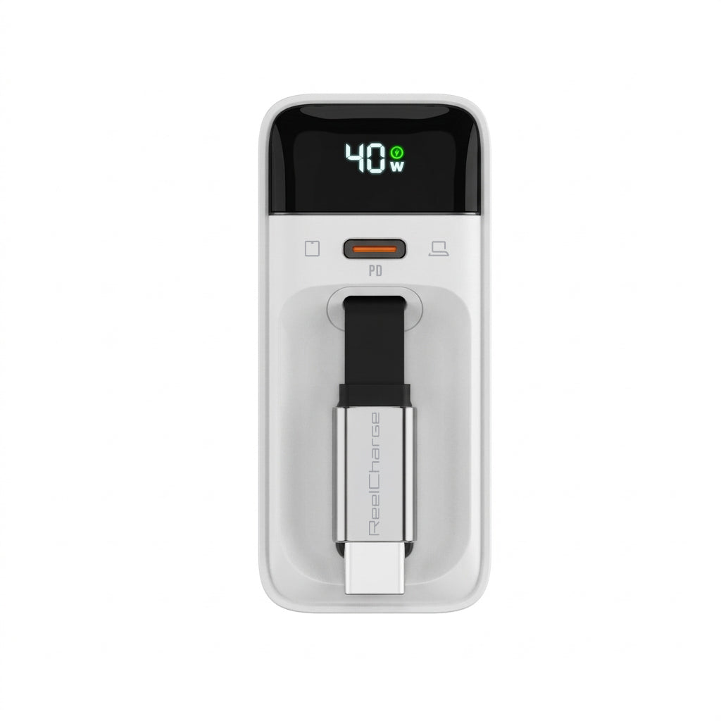 2-in-1 Wall Charger with Retractable Cable - 40W