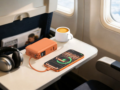 65W 10000 mAh Power Bank w/Integrated USBC-C Cable