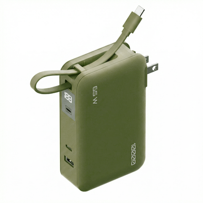 10K mAh Power Bank with Integrated Cable - 65W