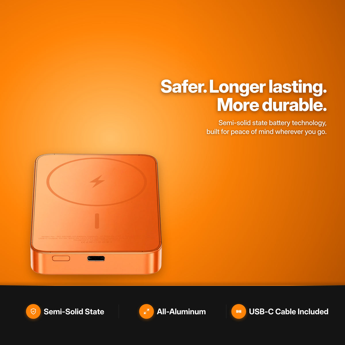 ReelCharge ReelSafe Wireless Power Bank 10K Orange why it is better