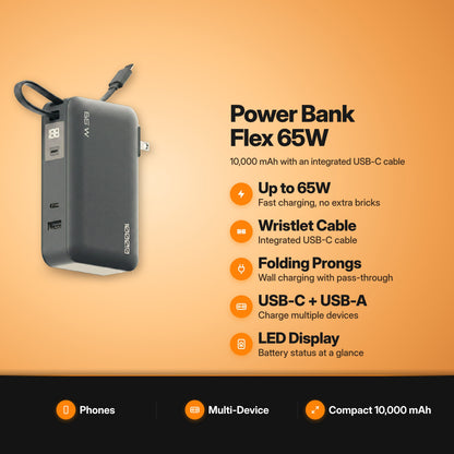 ReelCharge Power Bank Flex 65W key features
