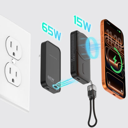 2-in-1 Power Bank (5K mAh) and Wall Charger (65W) Travel Bundle